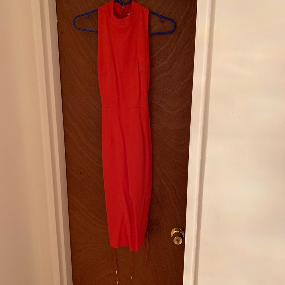 Midi lace up back dress